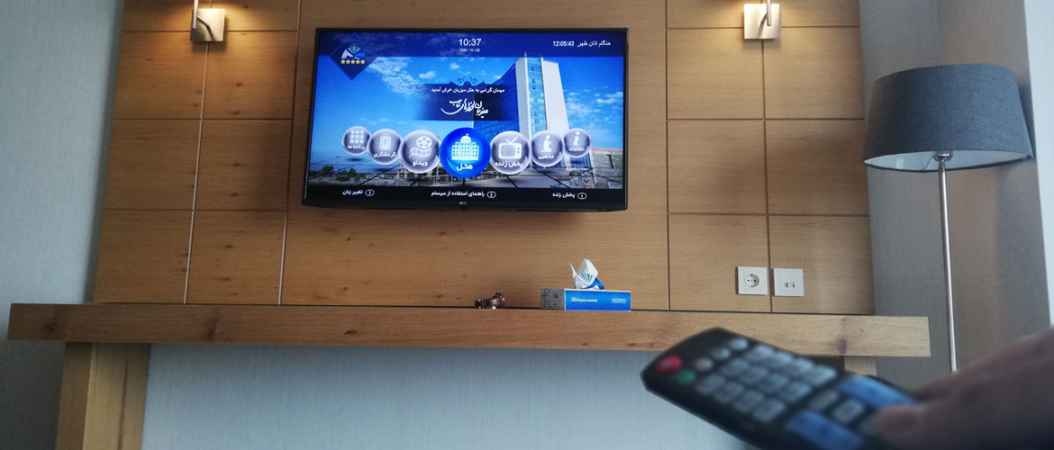 نمای اتاق در هتل میزبان بابلسر به همراه سیستم IPTV